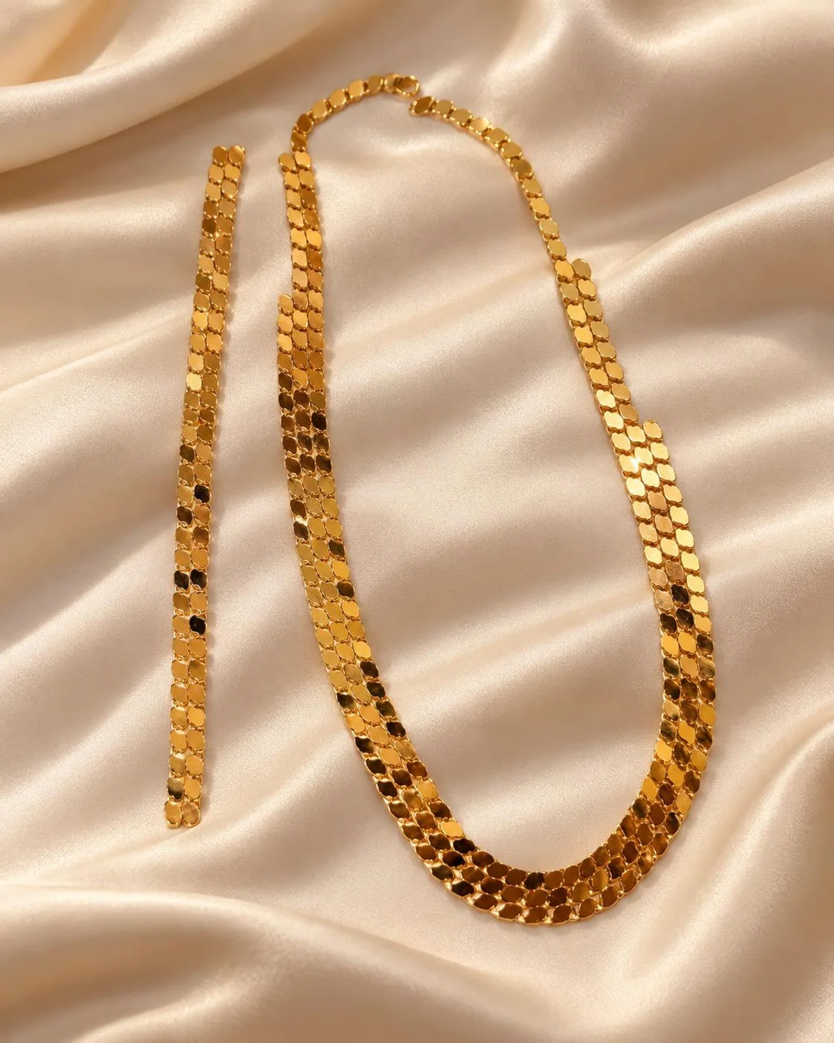 Plättchen-Set: Collier & Armband